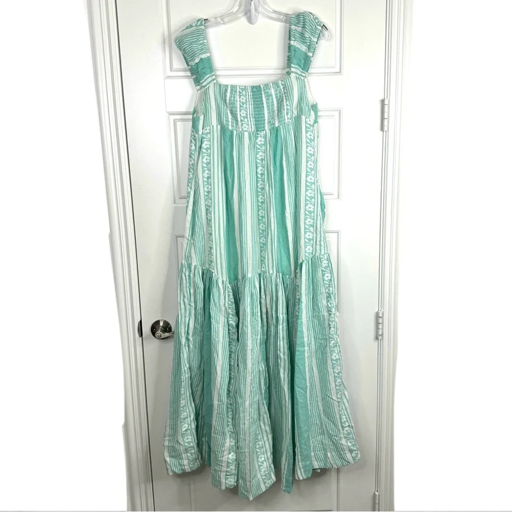 FREE PEOPLE Mabel Maxi Dress NEW Size M Undyed Combo Green